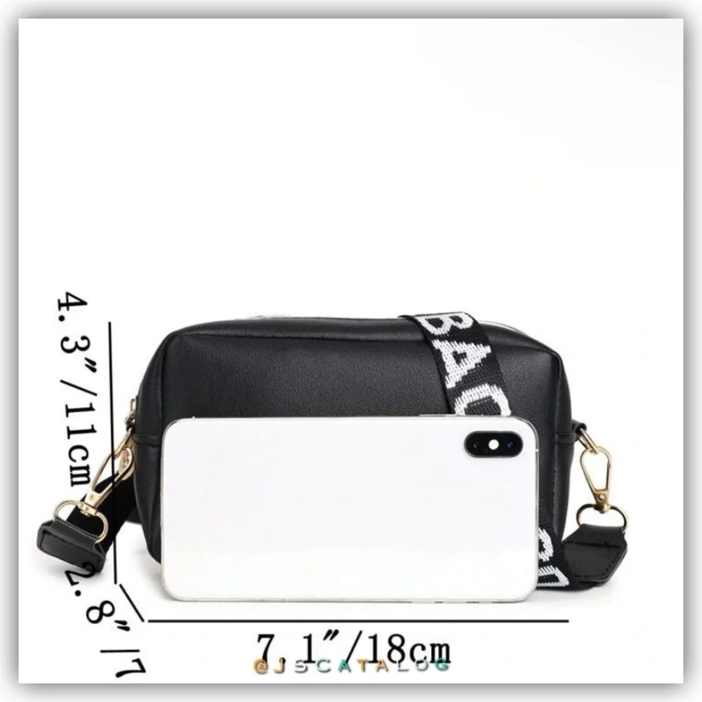 NEW Black Leather Crossbody Purse Bag